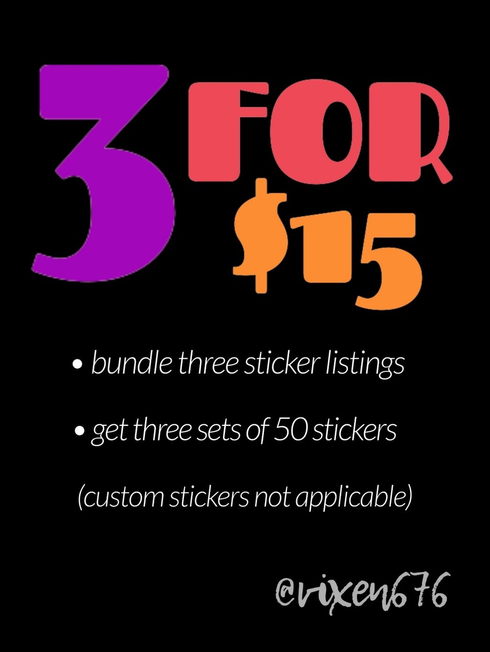 3/$15 Sticker Deal!!